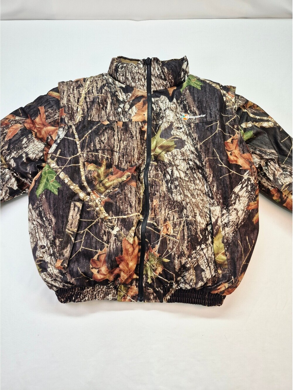Bushmaster Men's Large Mossy Oak Down Puffer Reversible/Removable Sleeves Jacket